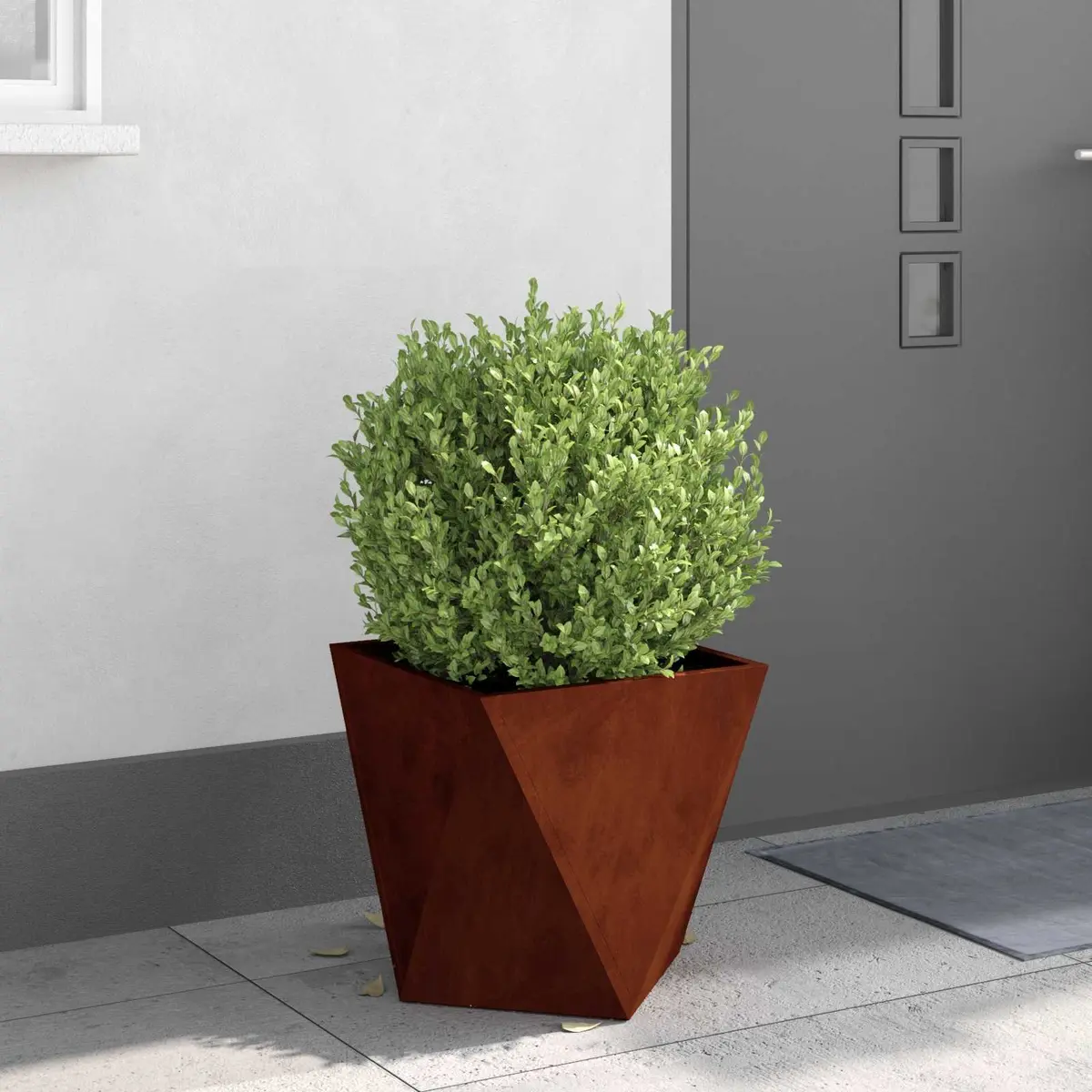 Garden Planter Steel 40 x 40 x 40 cm Brown 2 pcs
