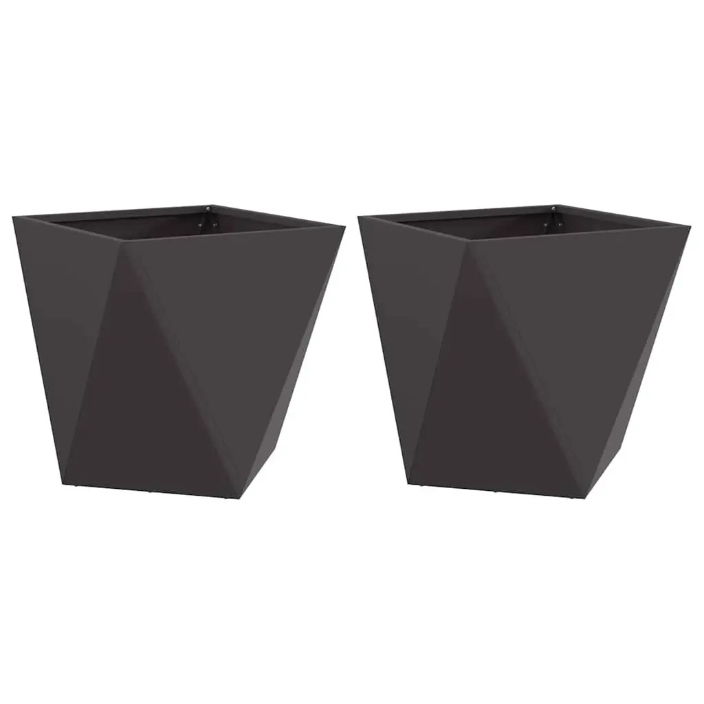 Garden Planter Box Steel 50x50x50cm Black
