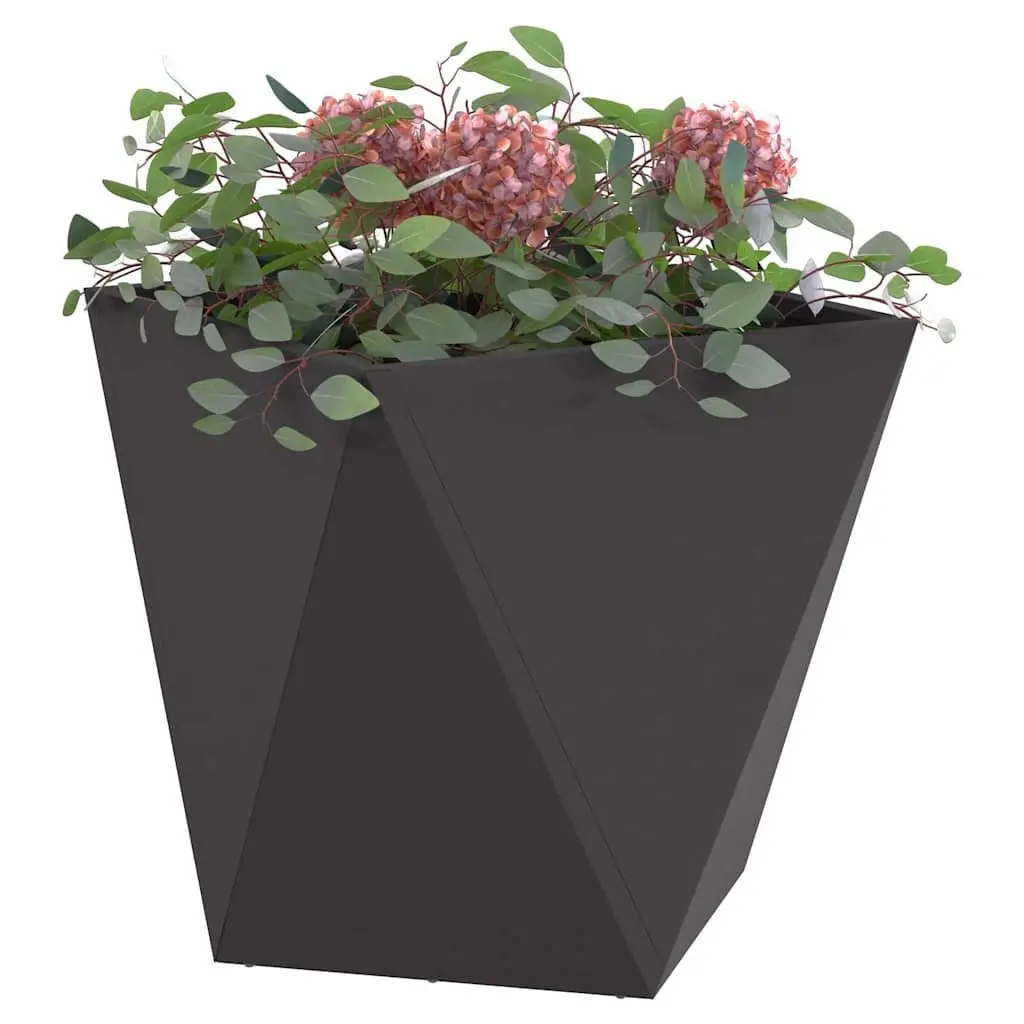 Garden Planter Box Steel 50x50x50cm Black