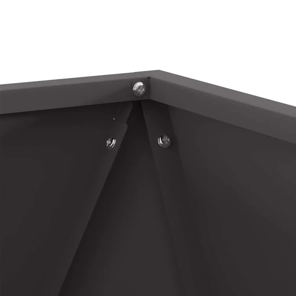 Garden Planter Box Steel 50x50x50cm Black