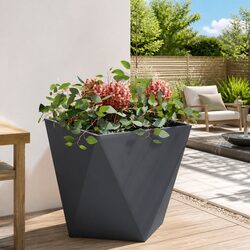 Durable Steel Garden Planter Box in Anthracite 50x50x50cm