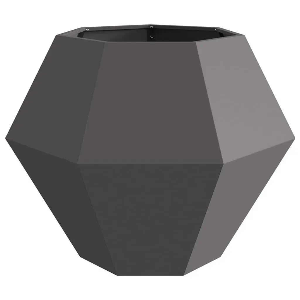 Steel Planter Box Rectangular 100x100x80cm Outdoor Black 2 Piece