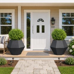 Durable Steel Planter Box Set in Anthracite