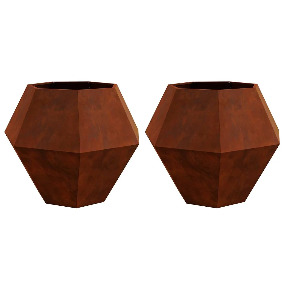 Rectangular Steel Garden Planter Set, 2 Pieces