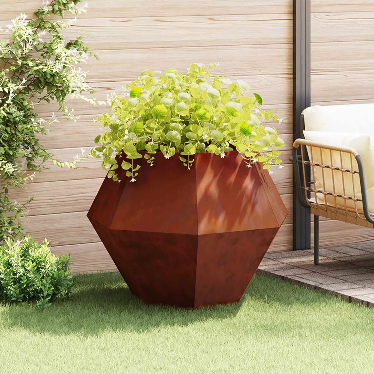 Rectangular Steel Garden Planter Set, 2 Pieces