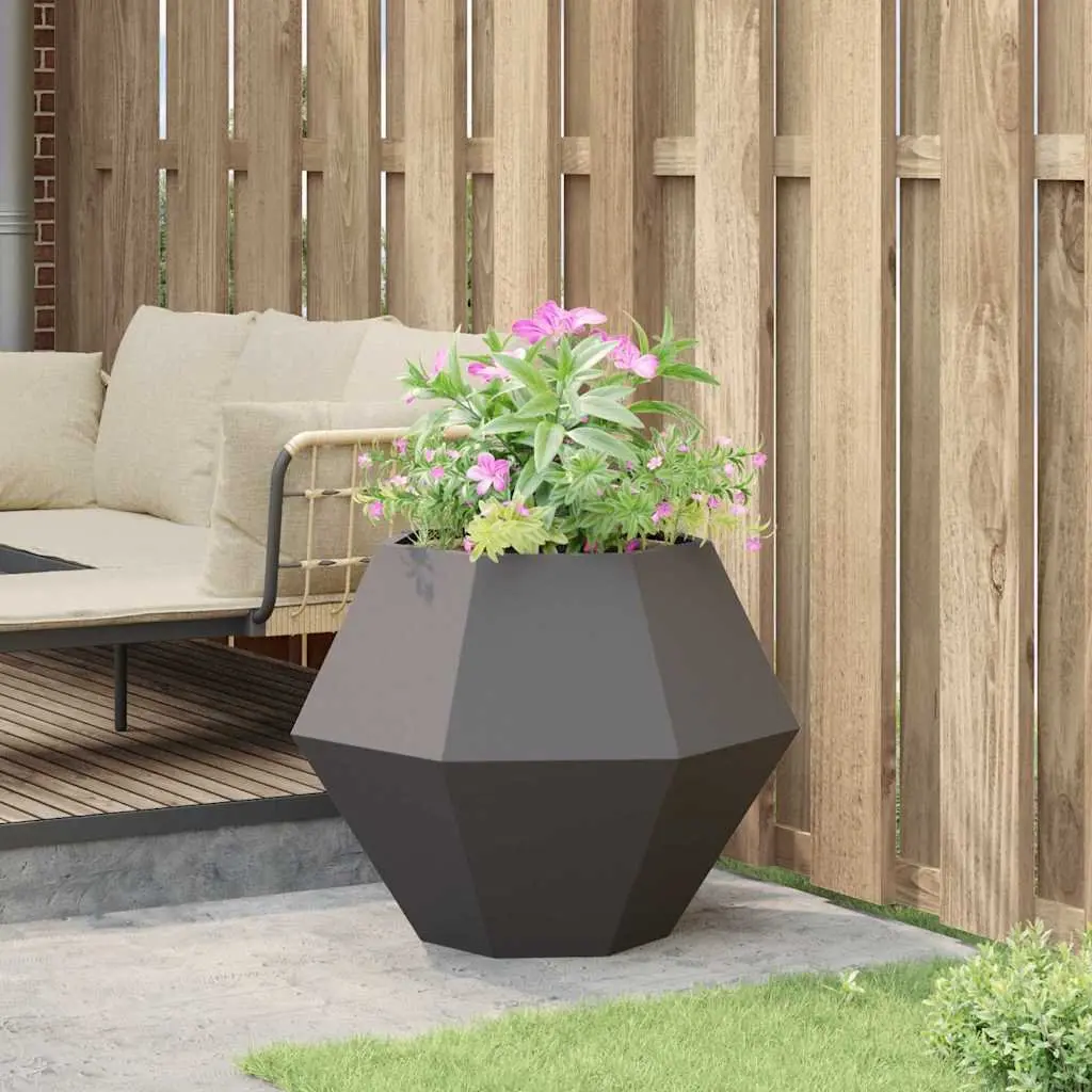 Rectangular Steel Garden Planter 75x75x60cm Black