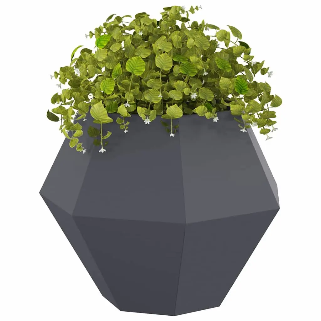 Anthracite Rectangular Steel Garden Planter 75 x 75 x 60 cm