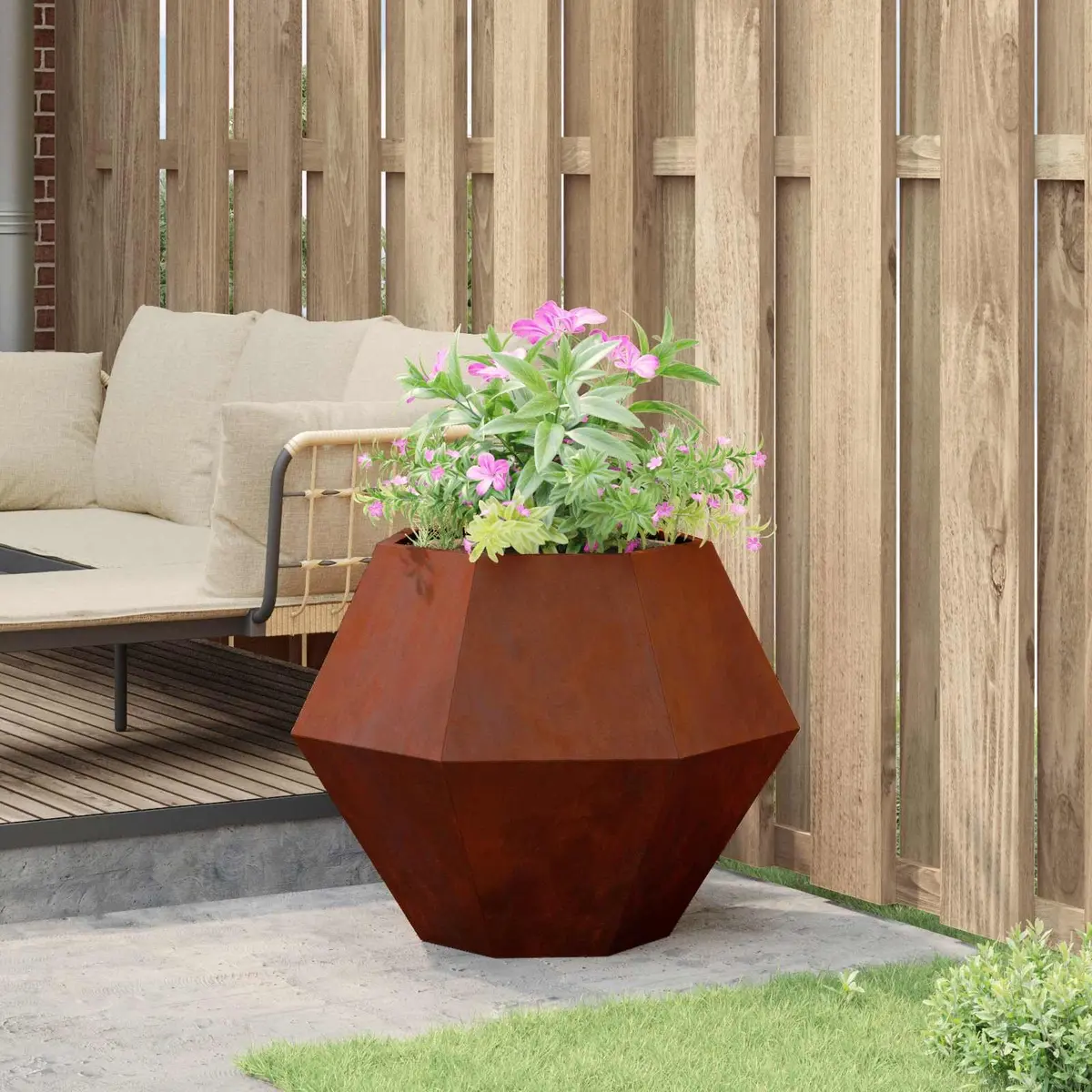 Steel Rectangular Garden Planter for Outdoor Spaces