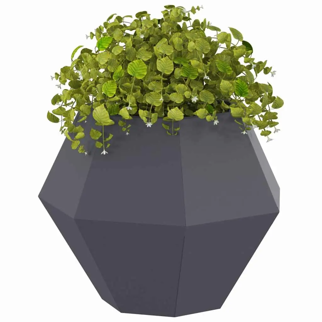 Garden Planter Steel Rectangular 50 x 50 x 40 cm Anthracite Outdoor
