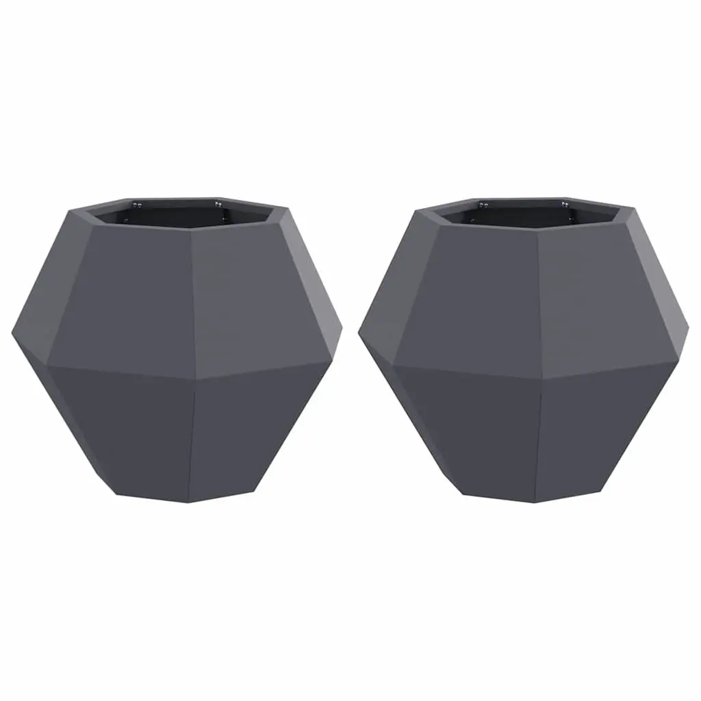 Steel Planter Rectangular 50 x 50 x 40 cm Anthracite 2 Piece