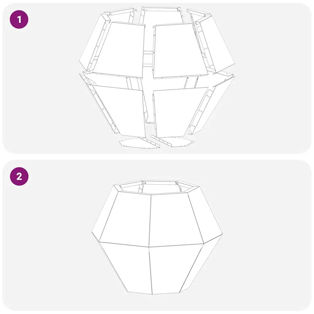 Steel Rectangular Garden Planter Set 50x50x40cm
