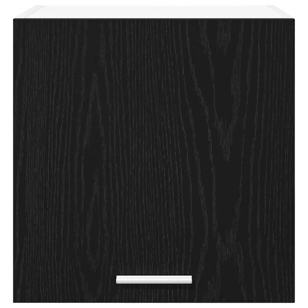 Kitchen Hanging Cabinet Set in Black Oak and White
