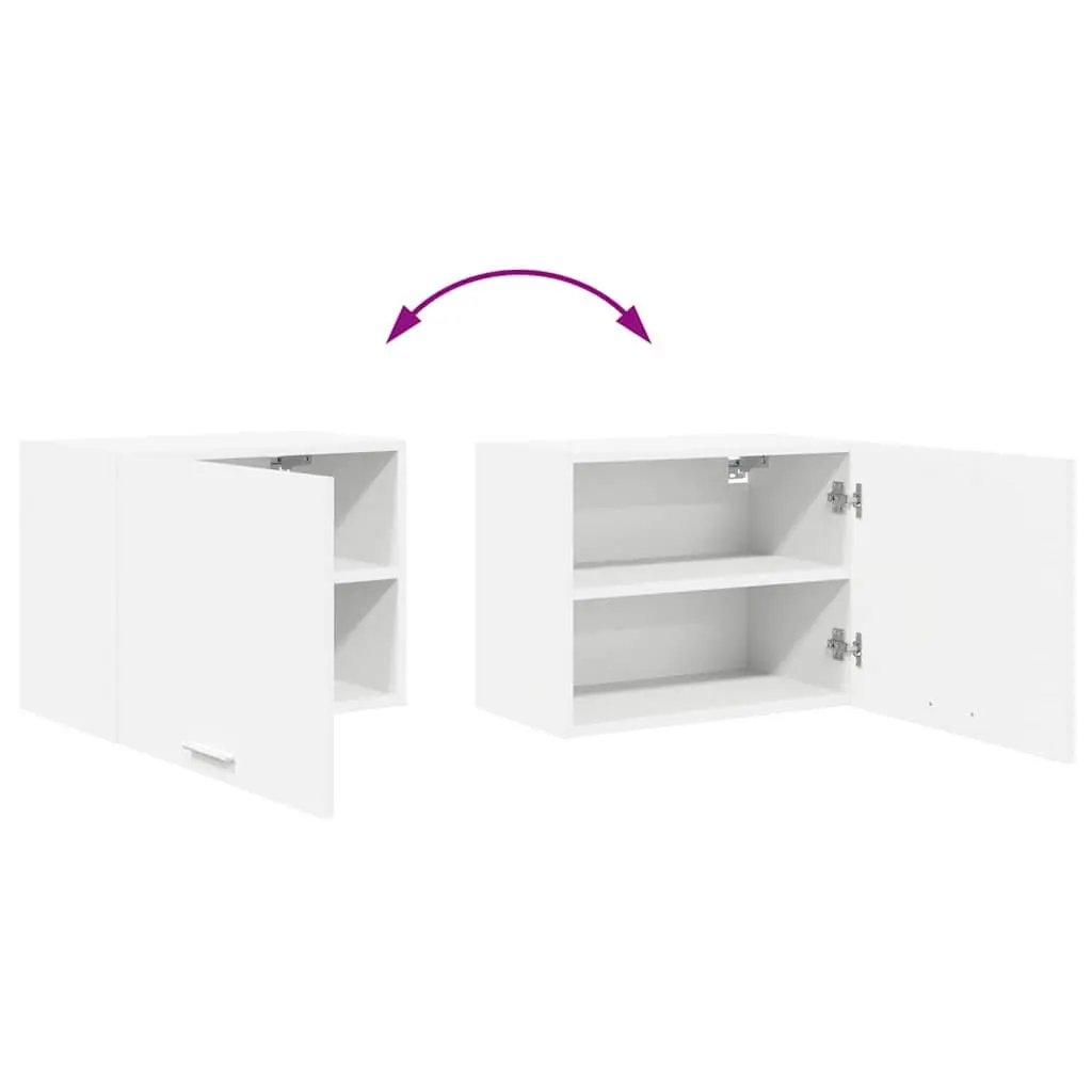 Hanging Kitchen Cabinet 2 Pieces White Modern Storage Engineered Wood Wall Mount