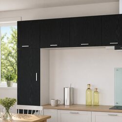 Stylish Hanging Kitchen Cabinet with Door in Black Oak