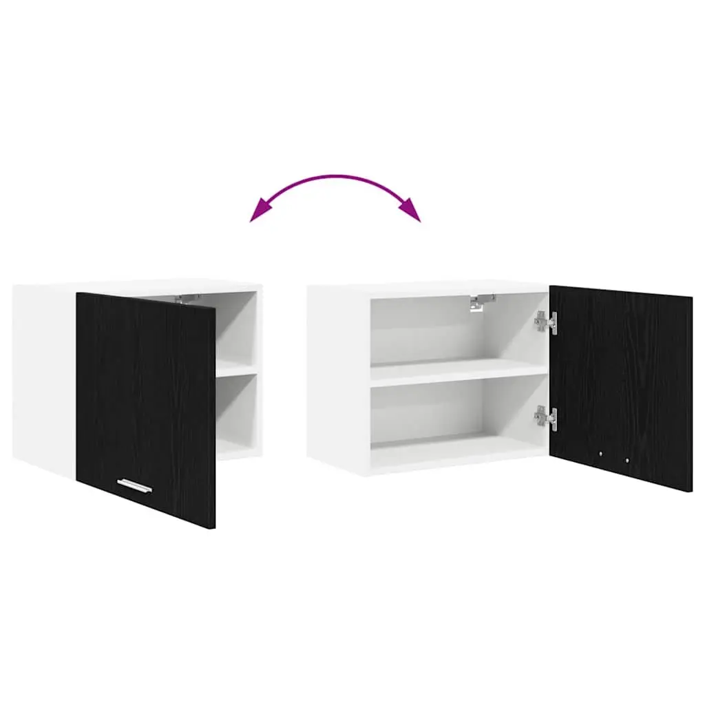 Hanging Kitchen Cabinet Engineered Wood 50x31x40cm Black Oak White