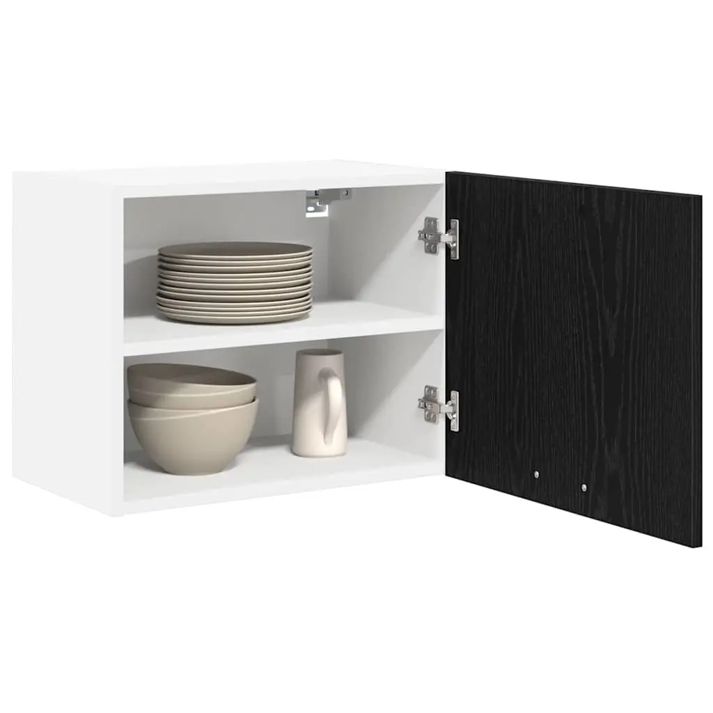 Hanging Kitchen Cabinet Engineered Wood 50x31x40cm Black Oak White