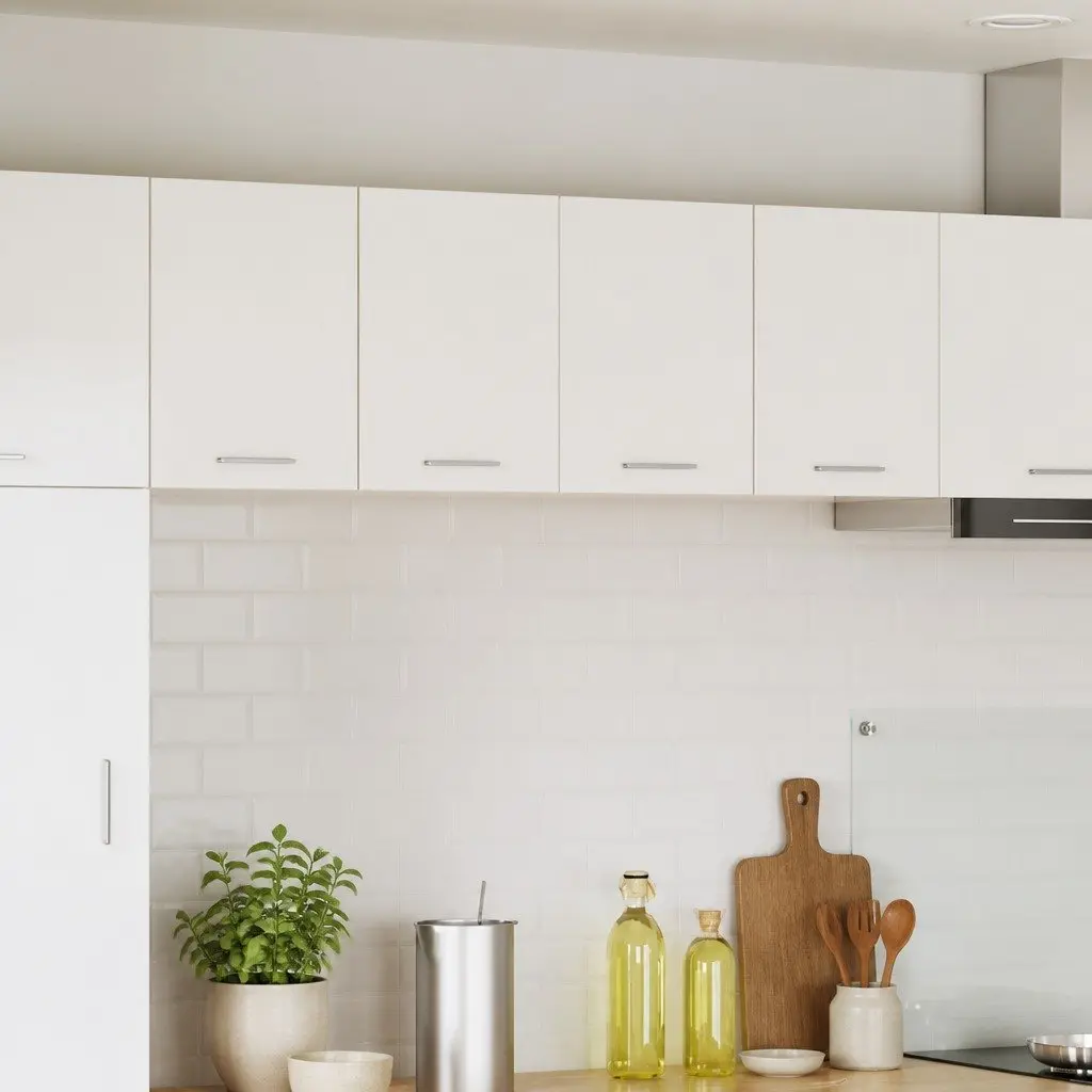 Hanging Kitchen Cabinet 2 pcs White Modern Storage Cupboard 60x31x40cm