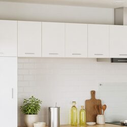 Sturdy White Hanging Kitchen Cabinets - 2 pcs Set