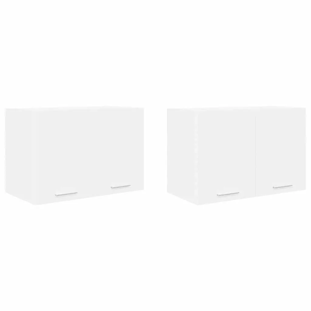Hanging Kitchen Cabinet 2 pcs White Modern Storage Cupboard 60x31x40cm