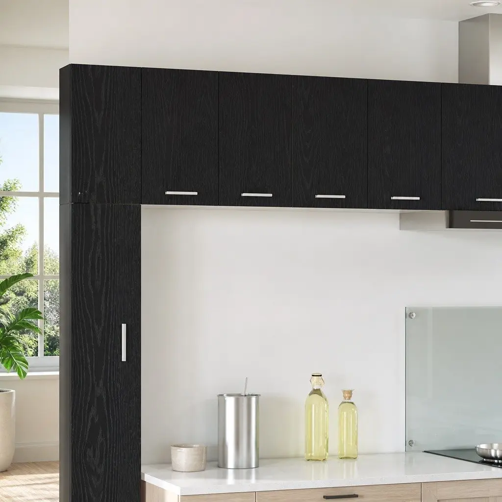 Black Oak White Hanging Kitchen Cabinet 60x31x40cm