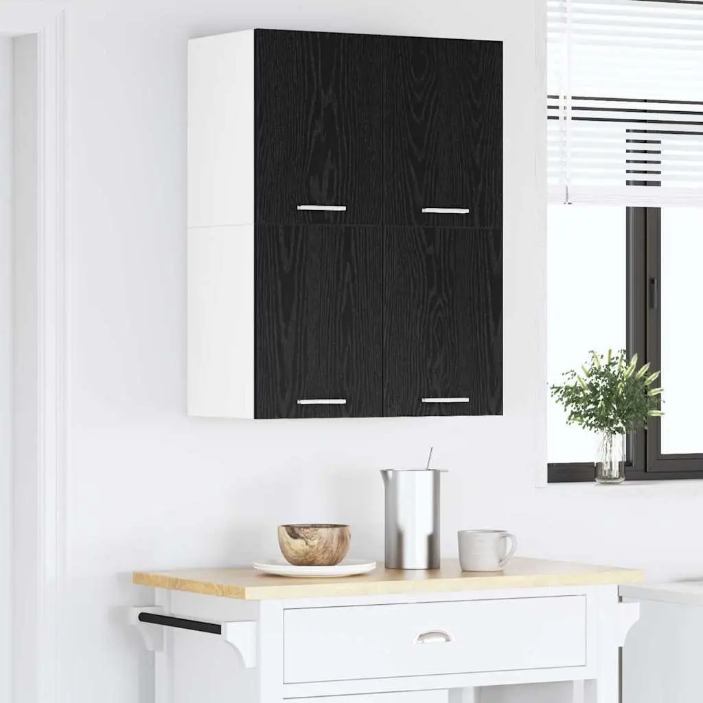 Hanging Kitchen Cabinet Engineered Wood 60x31x40 cm Black White