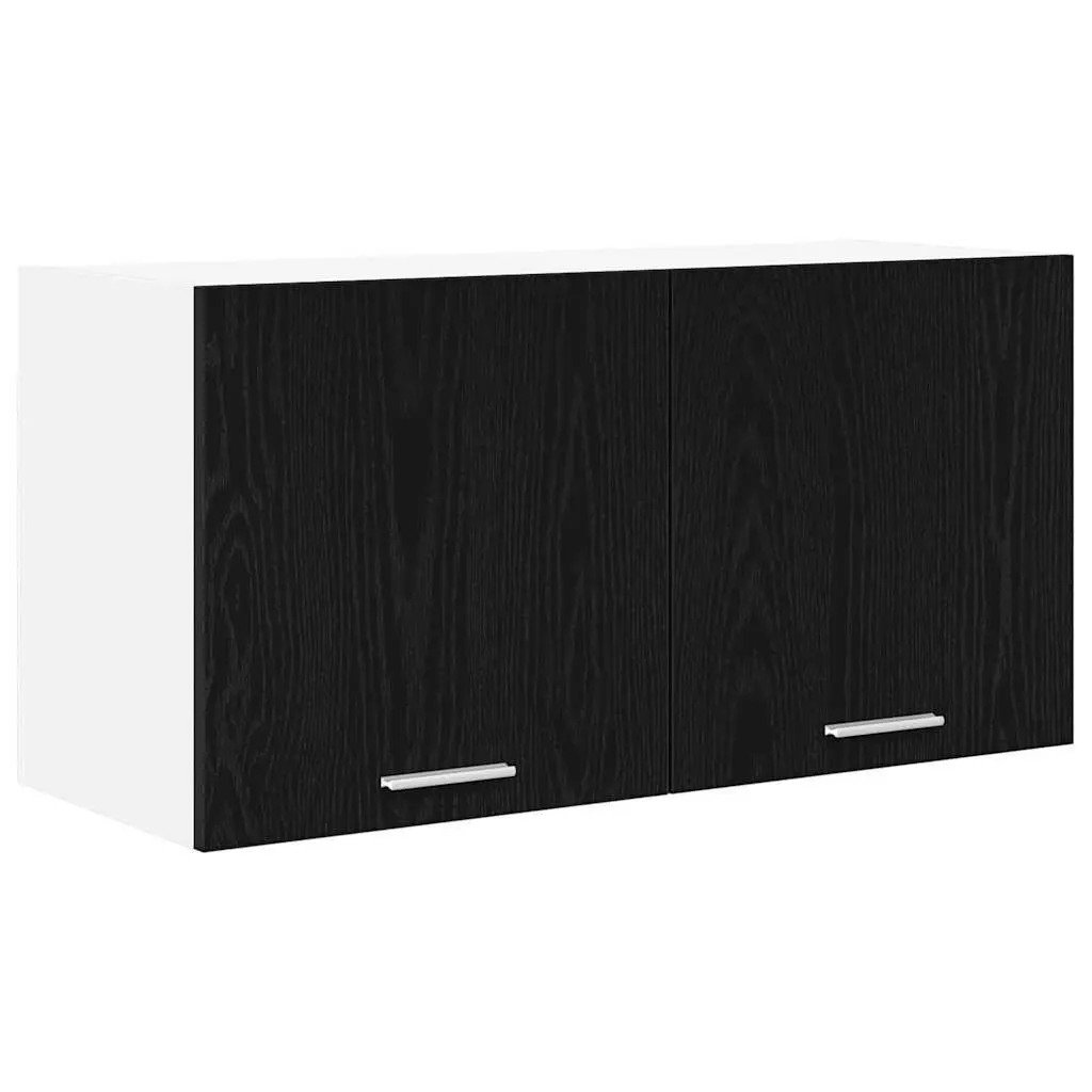 Hanging Kitchen Cabinet Black Oak Modern Storage 80 x 31 x 40 cm Engineered Wood