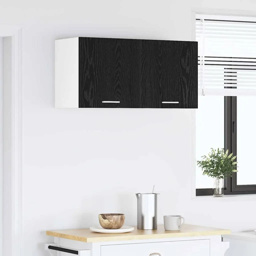Hanging Kitchen Cabinet Black Oak Modern Storage 80 x 31 x 40 cm Engineered Wood
