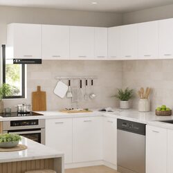 White Modern Hanging Kitchen Cabinet with Durable Build