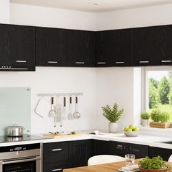 Modern Black Oak White Hanging Kitchen Cabinet 57x57x40cm