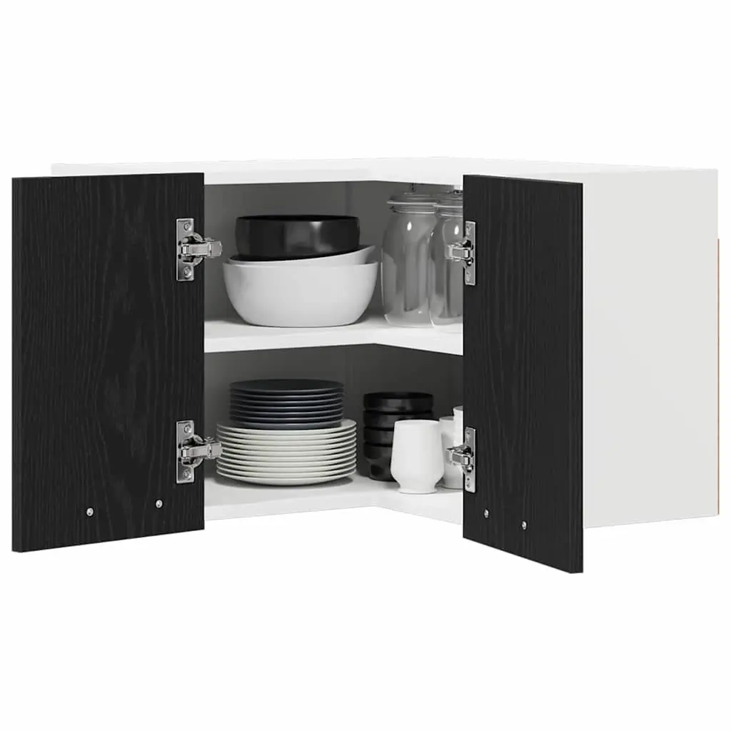 Black Oak White Hanging Kitchen Cabinet 57x57x40cm