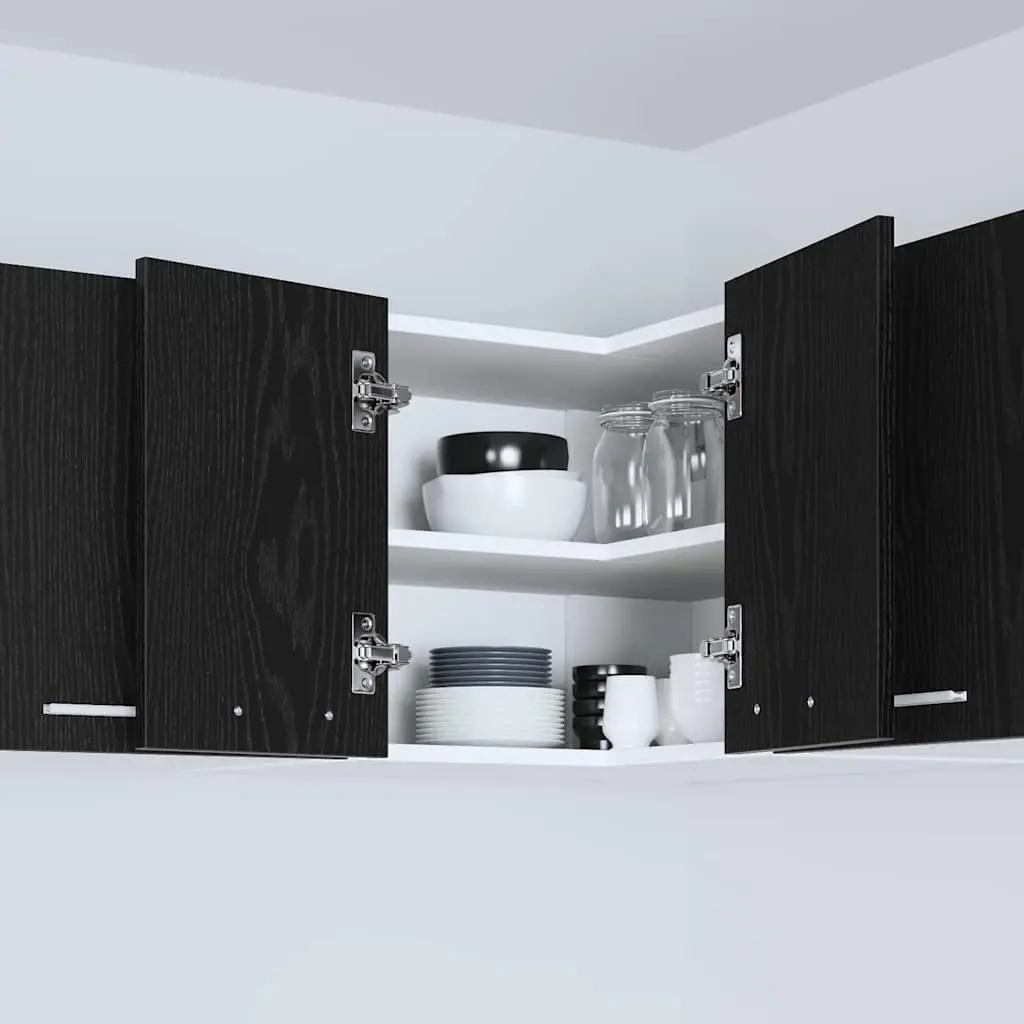 Black Oak White Hanging Kitchen Cabinet 57x57x40cm