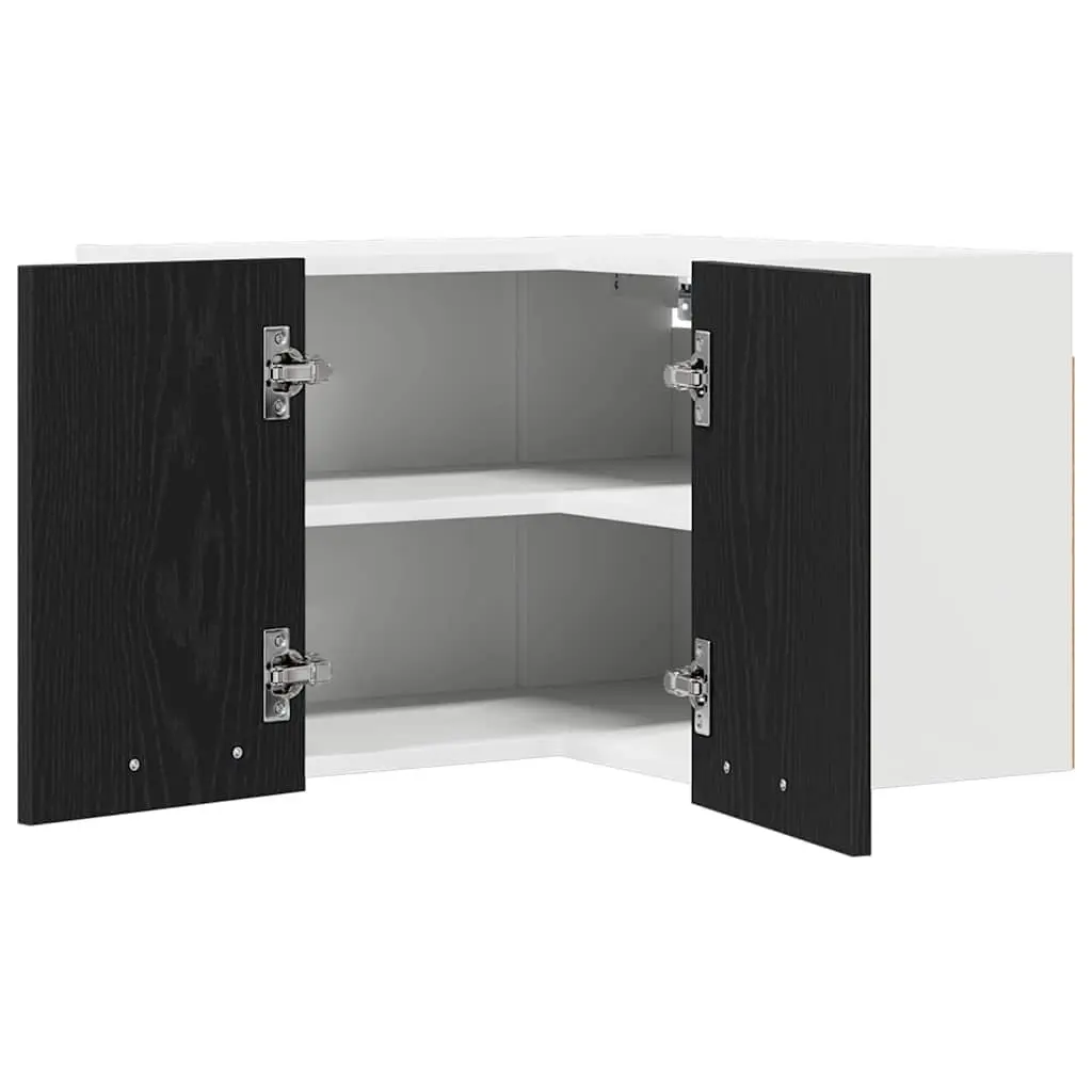Black Oak White Hanging Kitchen Cabinet 57x57x40cm