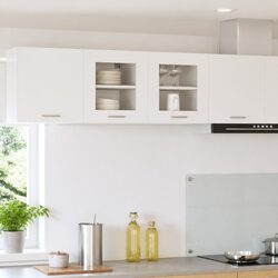 Stylish White Wall-Mounted Kitchen Cabinet for Storage
