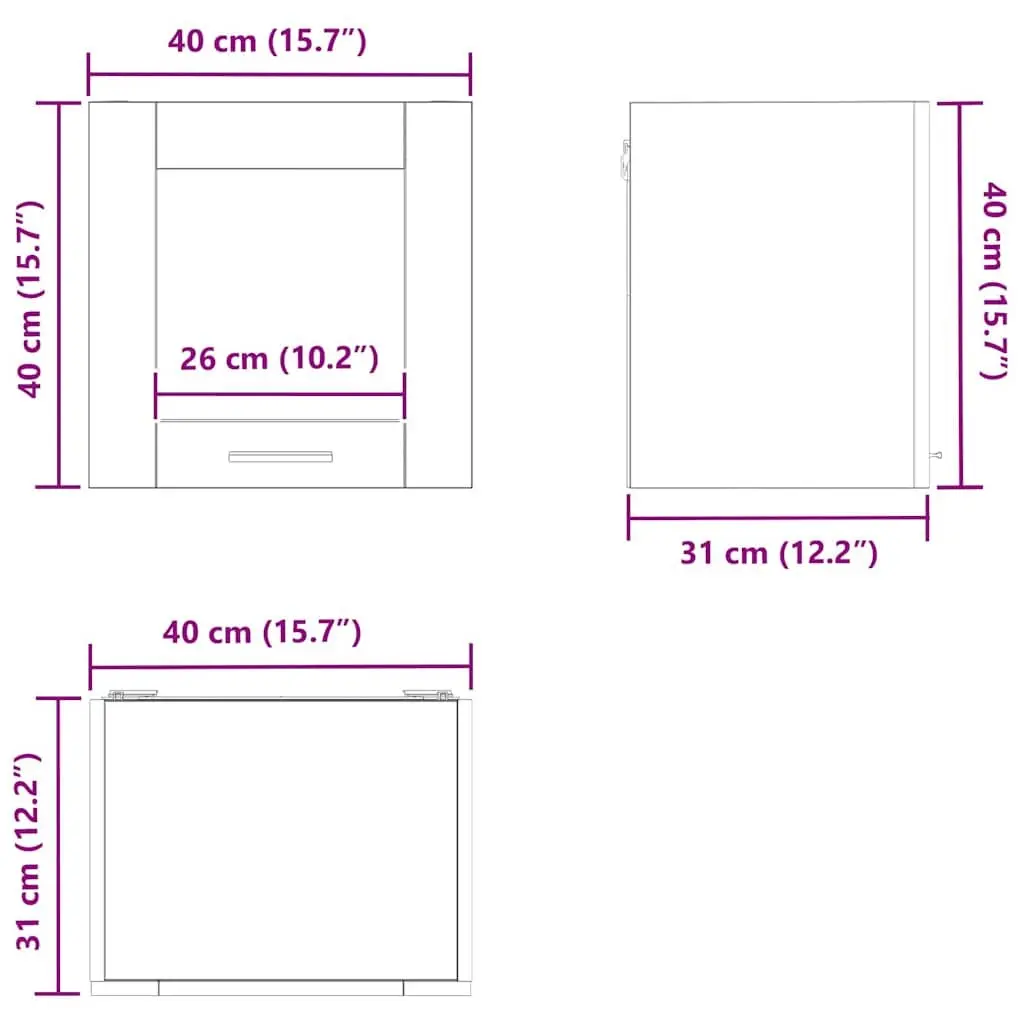 Kitchen Cabinet Engineered Wood 40 x 31 x 40 cm White