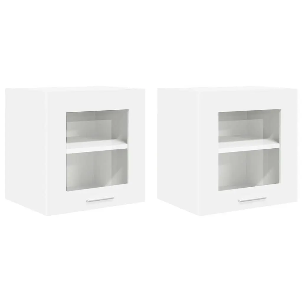 White Engineered Wood Hanging Kitchen Cabinets