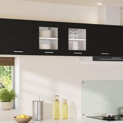 Black Oak Hanging Kitchen Cabinet for Stylish Storage