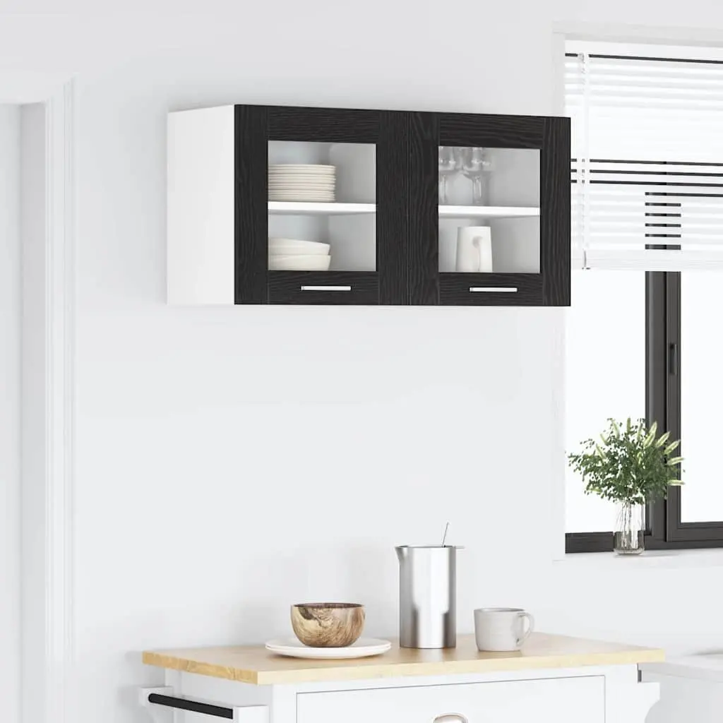 Hanging Kitchen Cabinet Black Oak 40x31x40cm Modern Storage Engineered Wood