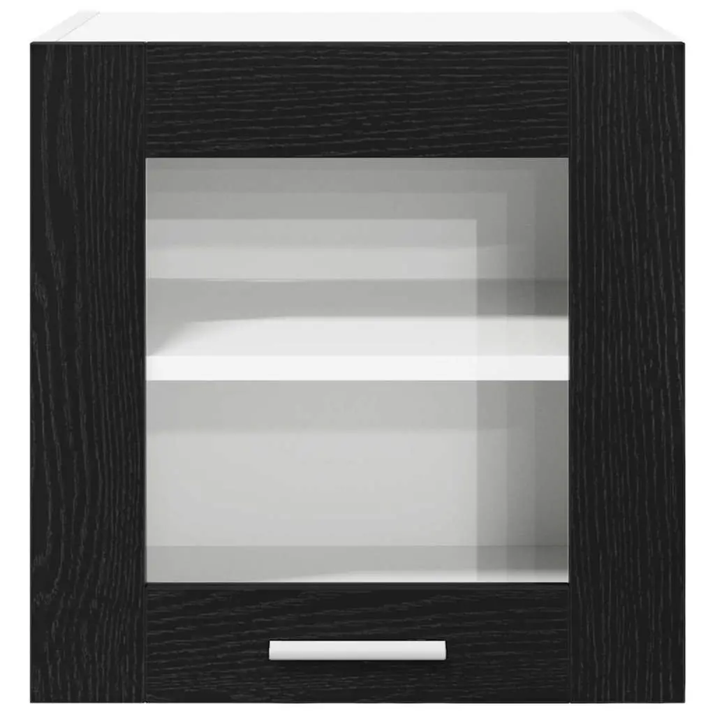 Hanging Kitchen Cabinet Black Oak 40x31x40cm Modern Storage Engineered Wood