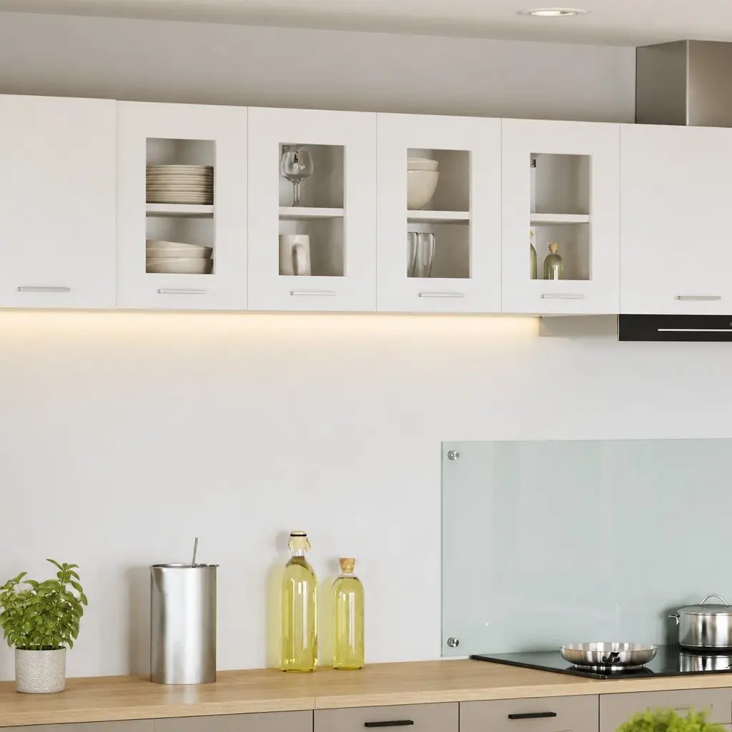 White Modern Hanging Kitchen Cabinet