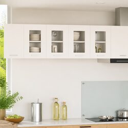 2-Piece Modern White Kitchen Cabinets for Stylish Storage