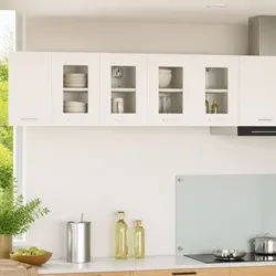 2-Piece Modern White Kitchen Cabinets for Stylish Storage