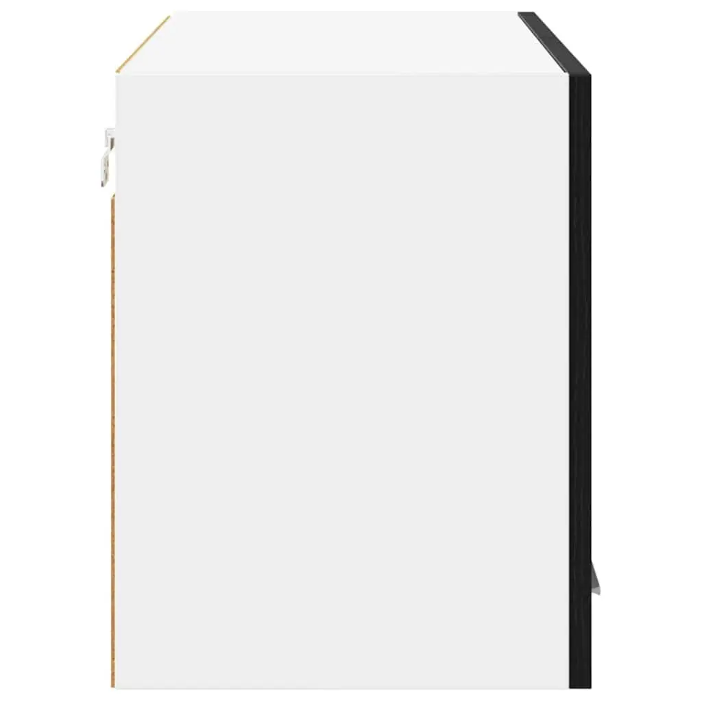 Black Oak and White Hanging Kitchen Cabinet