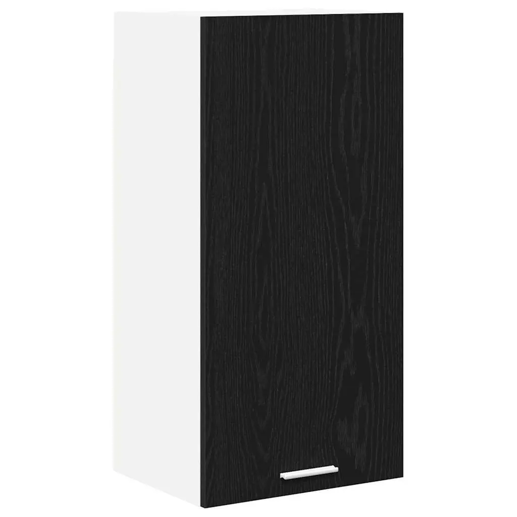Hanging Kitchen Cabinet Engineered Wood 40x31x80cm Black Oak White