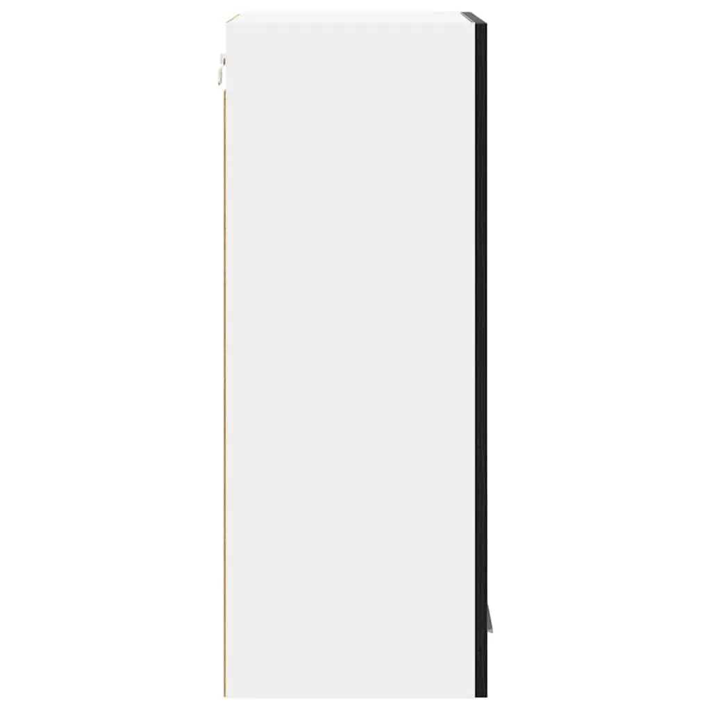 Hanging Kitchen Cabinet Engineered Wood 40x31x80cm Black Oak White