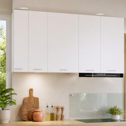 Stylish White Hanging Kitchen Cabinet with Door