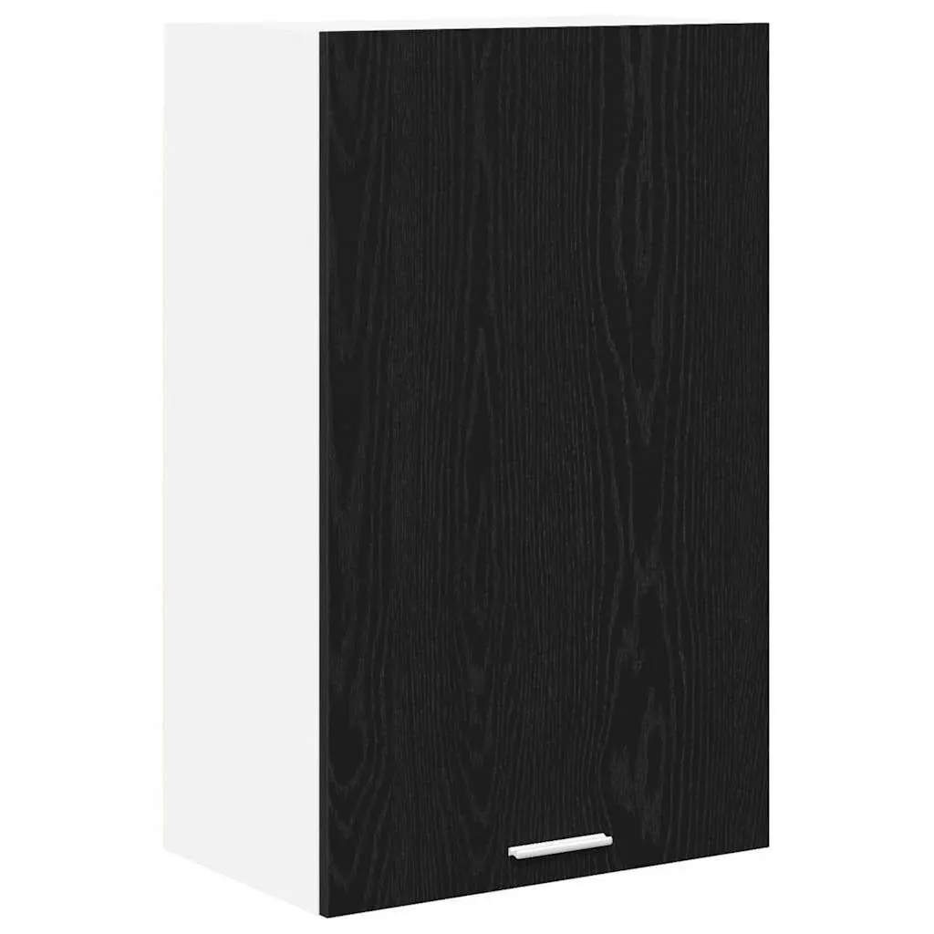 Black Oak and White Kitchen Hanging Cabinet
