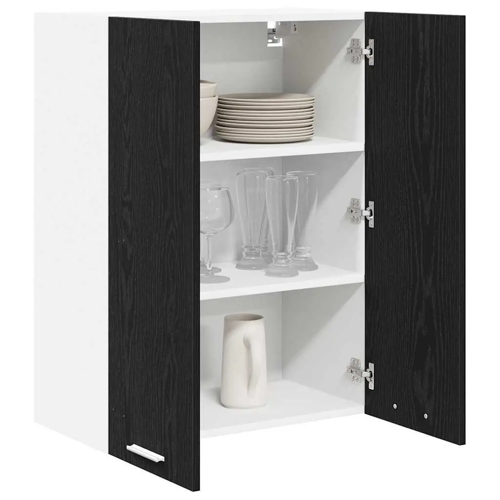 Black Oak Hanging Kitchen Cabinet for Storage