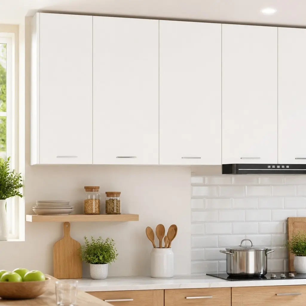Hanging Kitchen Cabinet with Door, White 80x31x80cm