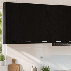 Modern Black Oak Hanging Kitchen Cabinet 80x31x80cm