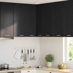 Stylish Black Oak and White Kitchen Cabinet 57x57x80cm